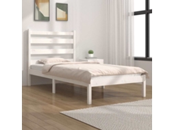 Vidaxl Estrutura De Cama 100x200 Cm Pinho Maciço Branco