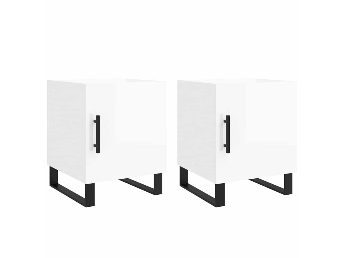 Bedside Cabinet, Bedside Cabinets Vidaxl Branco Madeira Processada (n/a)