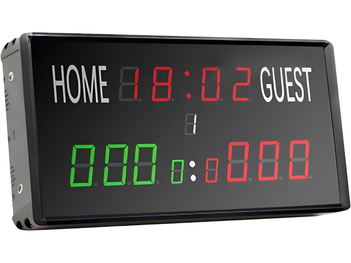 Placar eletrônico SFUSHOS de metal com LED, temporizador, controle remoto