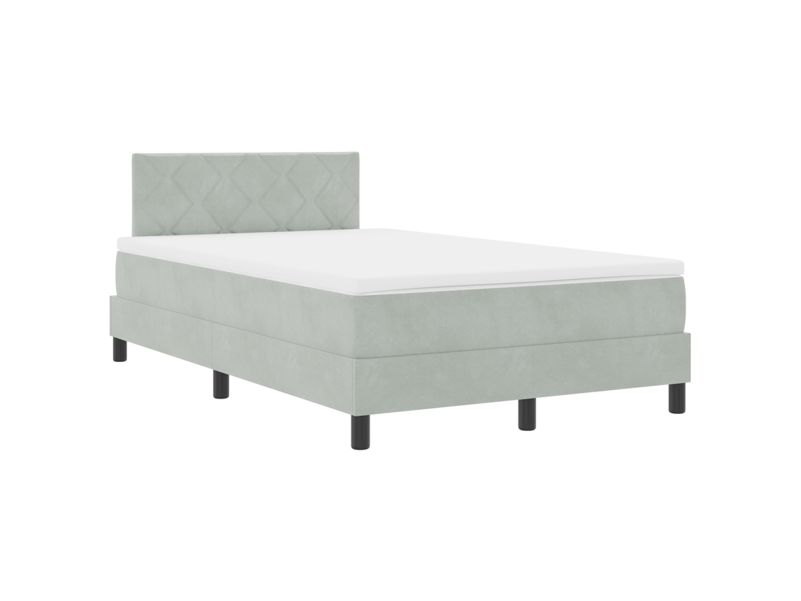 Conjunto 1 Cama Moderna Vidaxl Cinzento Veludo (120 X 200 Cm)