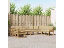 Vidaxl Conjunto De Sofás Para Exterior 10 Unid. Branco E Bege