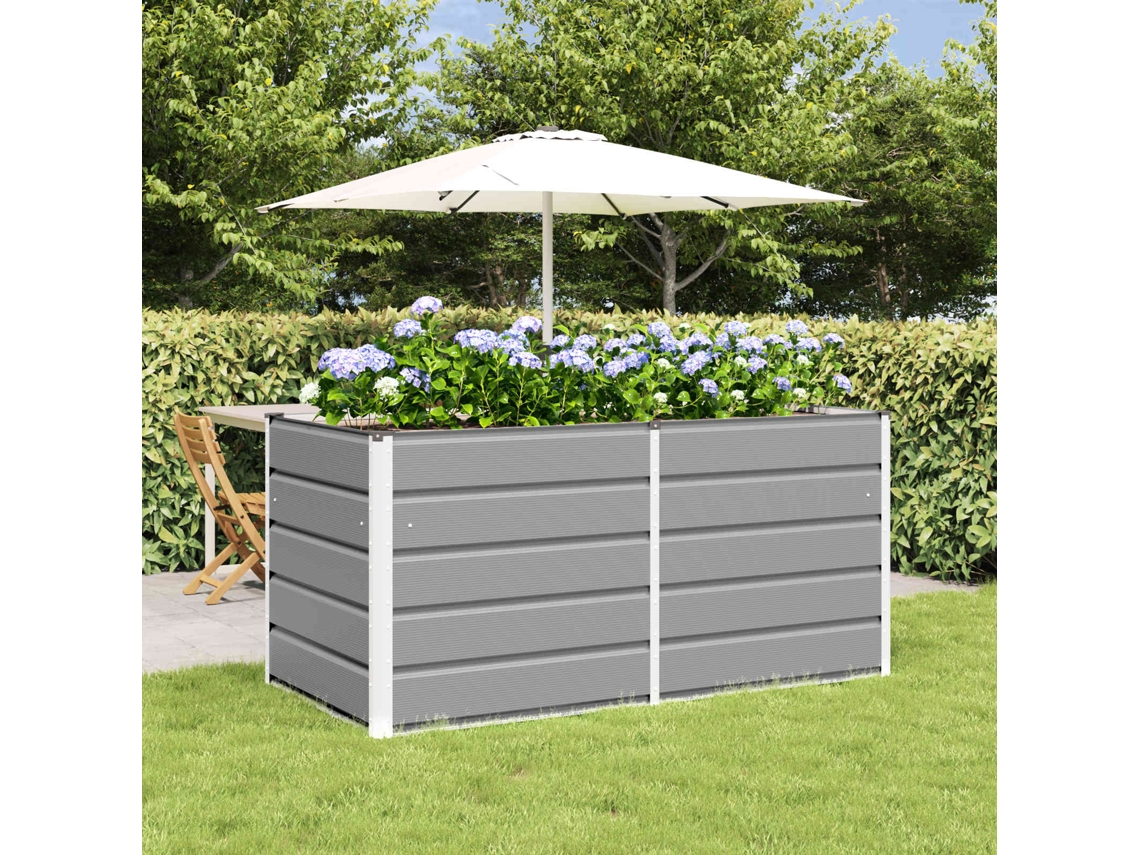 Vidaxl Floreira Cinzento-claro 160 X 80 X 75 Cm Aço