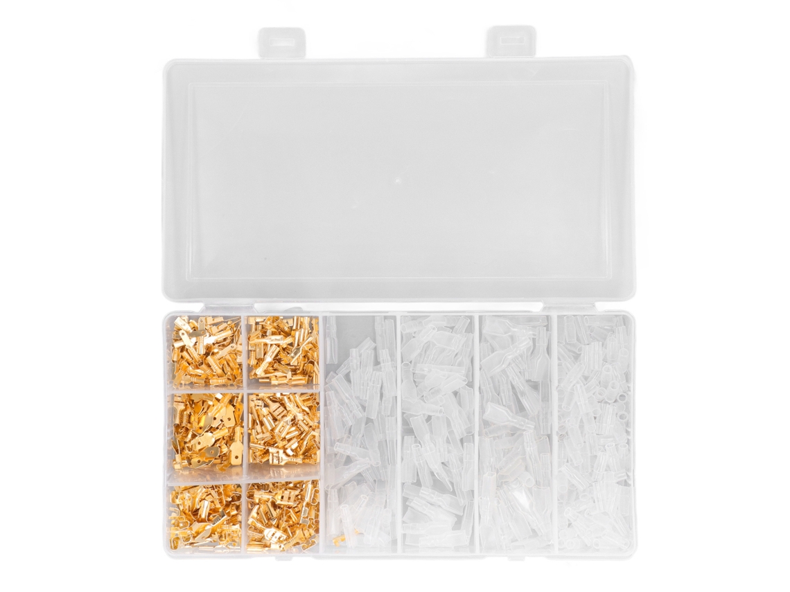 600pcs Conector Terminal De Latão Com Bainha Transparente Para Pressão Fria Aplicações Elétricas