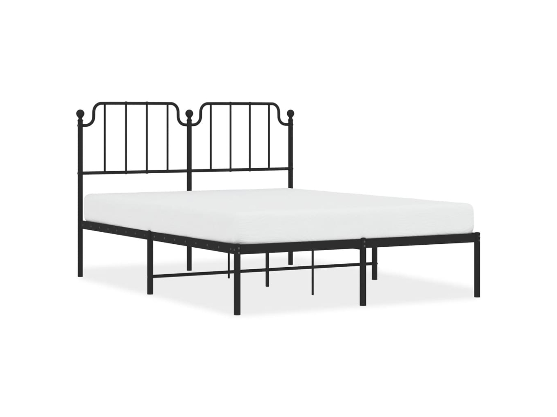 Estrutura de Cama com Cabeceira Metal Preto MAISON EXCLUSIVE 140x190 cm
