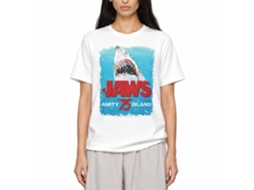 Rockinstone Jaws Movie Bite White Adult T-shirt Size:l