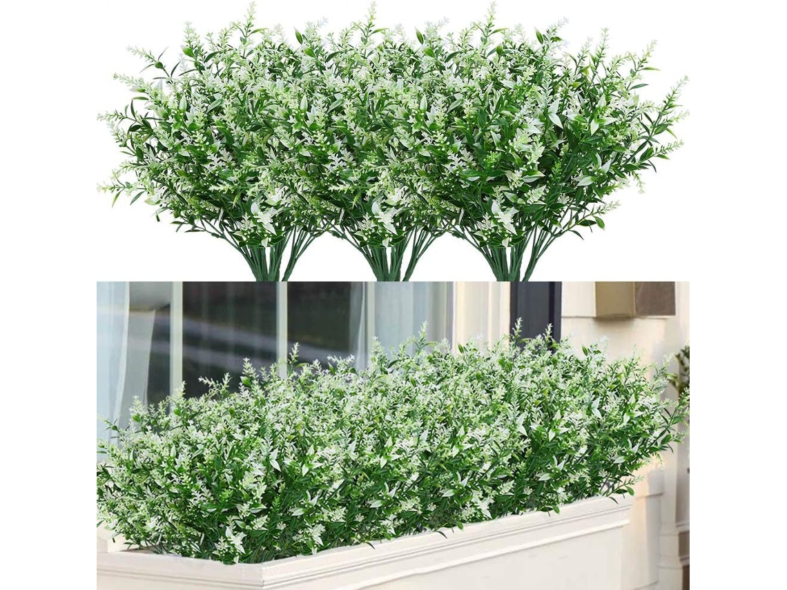 Flores Artificiais de Lavanda para Uso Externo Brancas AQUAFORGE