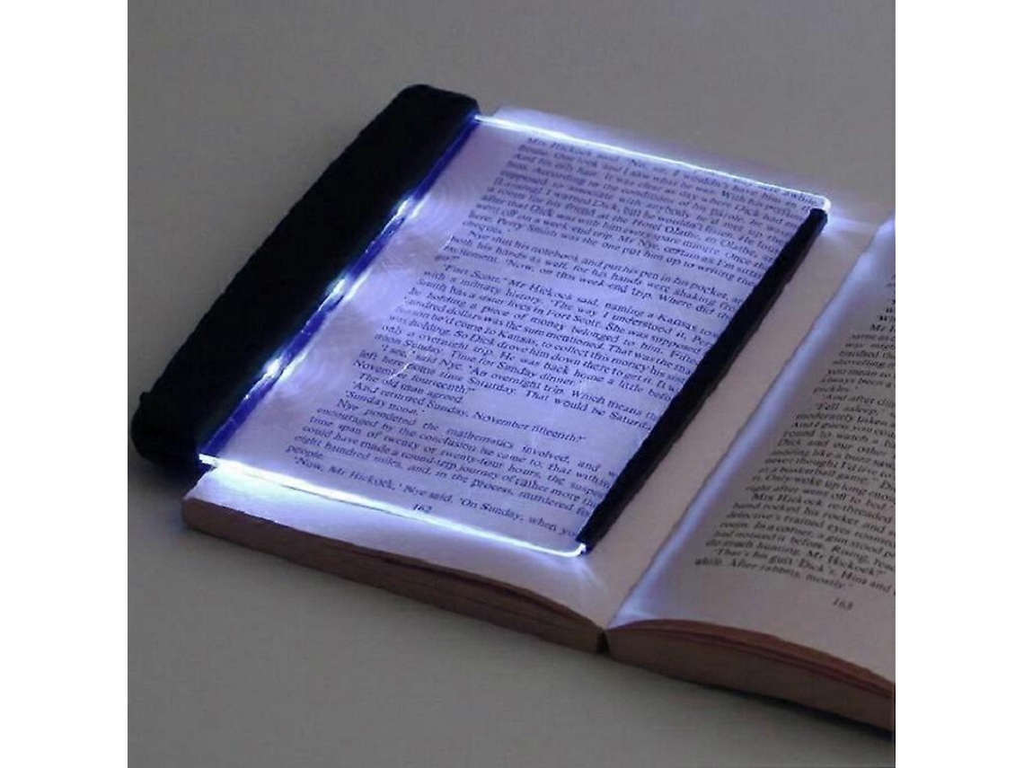 Rebe luz Led para Livros, Lâmpada de Leitura Plana, 14,2 X 17,5 Cm, Ajuste de Brilho, Portátil, Economia de Energia, Ideal para Leitura na Cama
