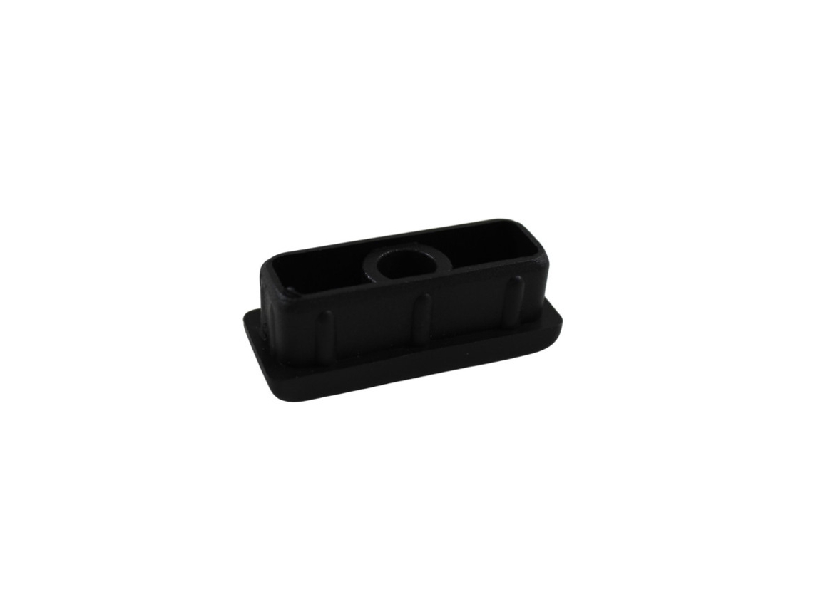 Topo Rectangular Interior Plástico Preto 60x20mm (liso)