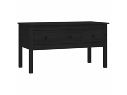 Conjunto 1 Mesa De Centro Vidaxl Preto Madeira De Pinho Maciça (102 X 49 X 55 Cm)