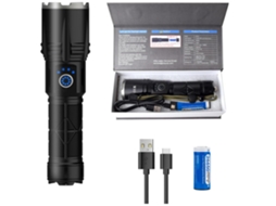 Lanterna Lanterna Led Multifuncional 30000 Lúmens Com Disjuntor Bateria 5000mah Lanterna À Prova Dágua Ip65 Preta Yunzii