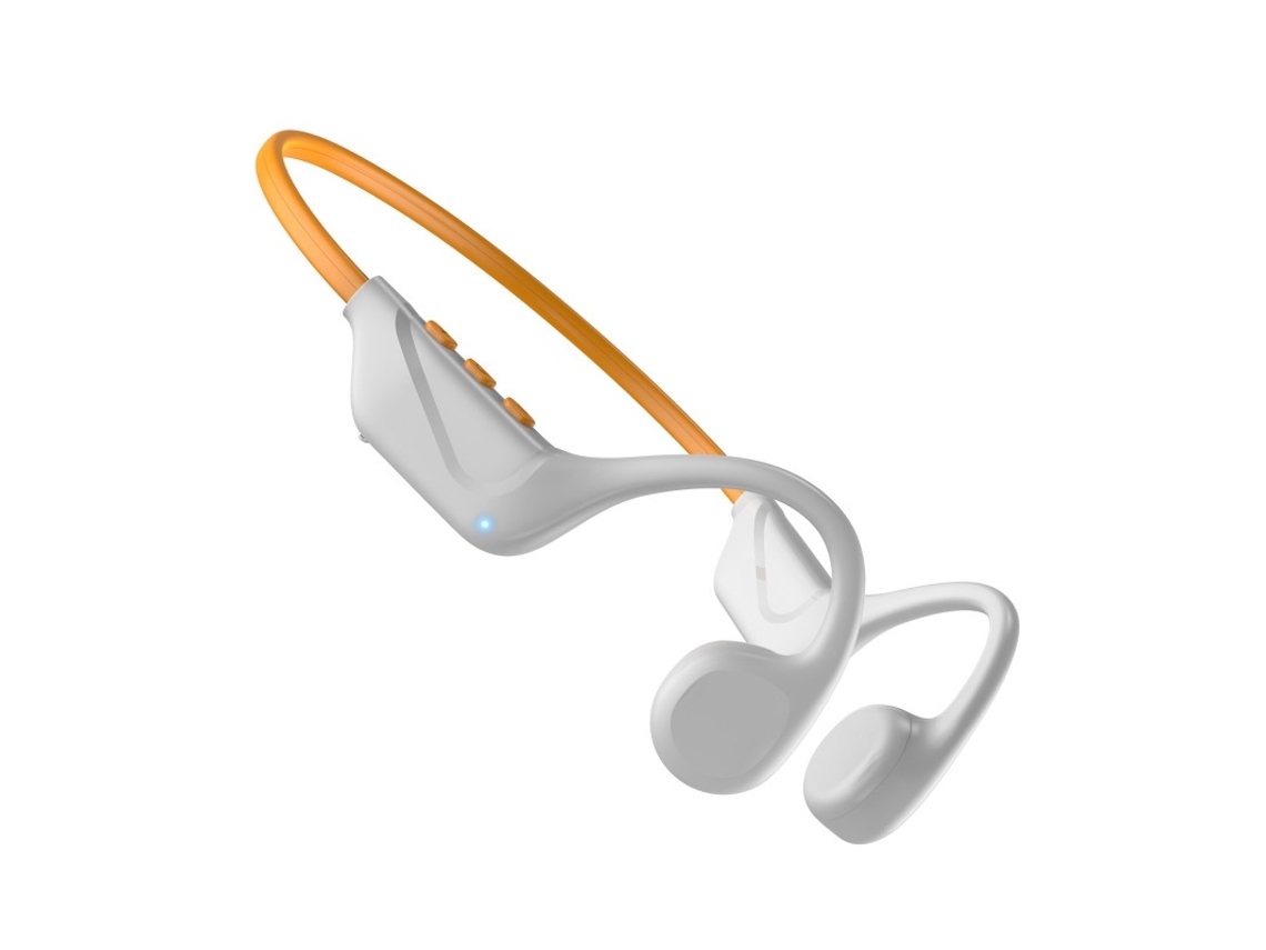 Lurelia Auscultadores De Condução Óssea S1 Bluetooth 5.4 Ipx5 Branco E Laranja