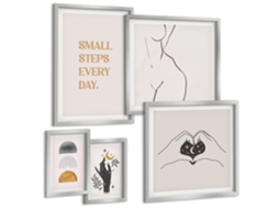Conjunto De Pinturas Motivação Pensamento Positivo Minimalismo Espelharte (5 Peças)