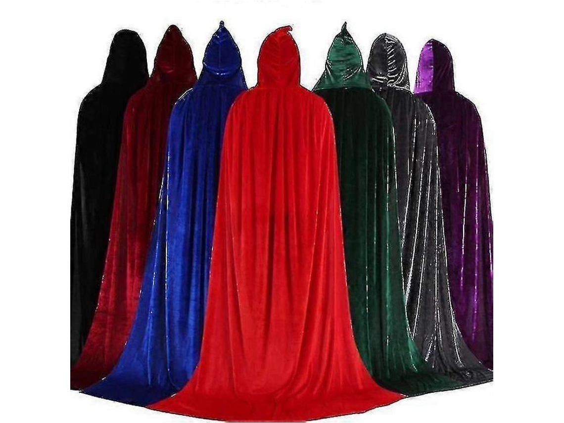 Capa com Capuz Fasst de Veludo, Unissex, Longa, para Halloween e Cosplay | S/MARCA
