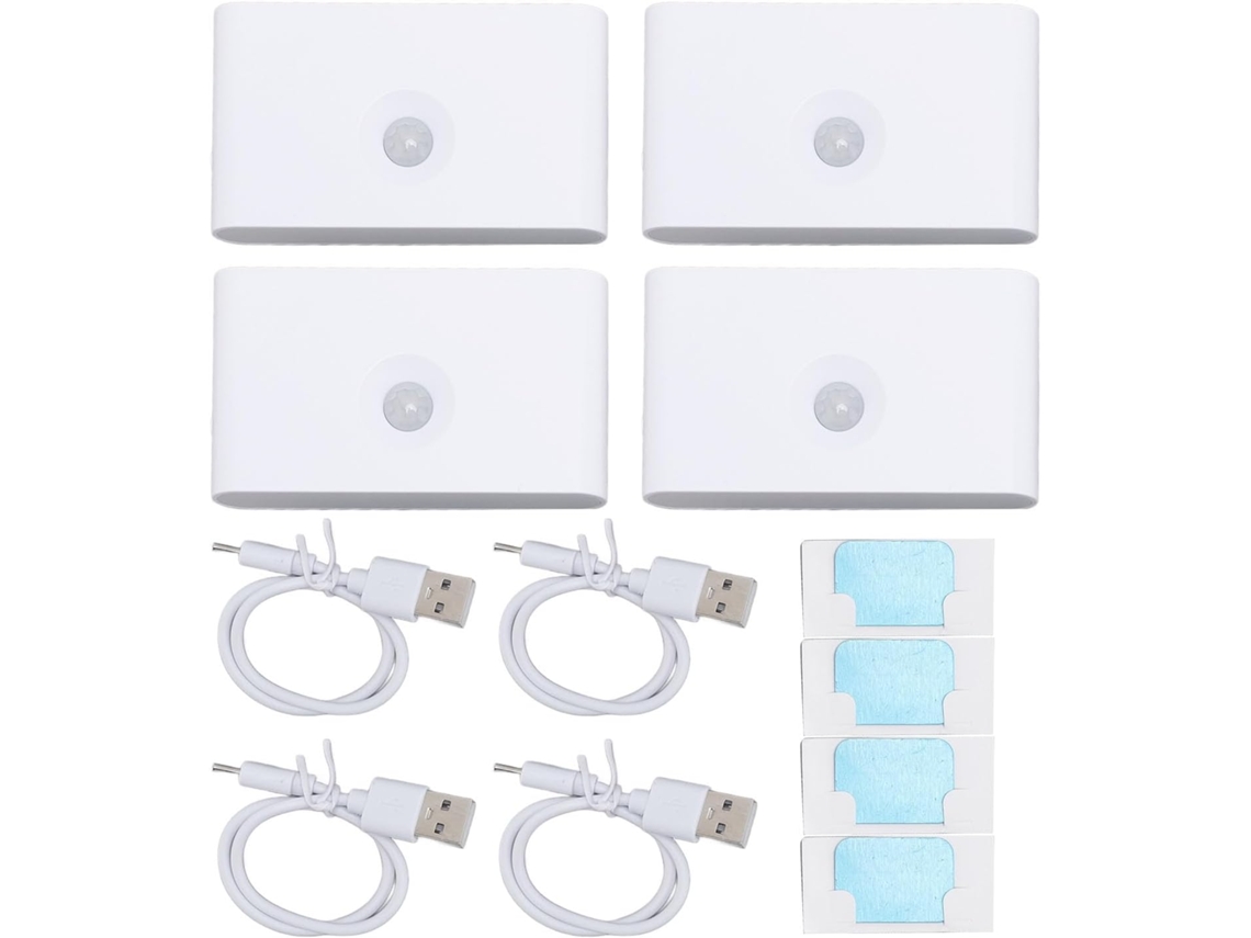 Conjunto De 4 Luzes Noturnas Led Com Sensor Movimento, 2700k,