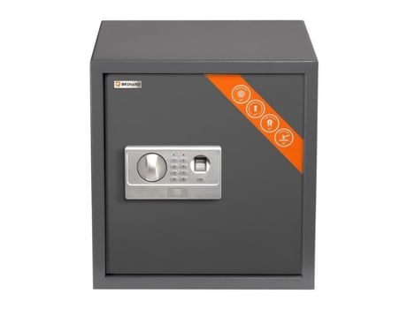 Cofre de escritório BRIHARD - Fechadura biométrica e código eletrônico - 53L - Cinza RAL 7015
