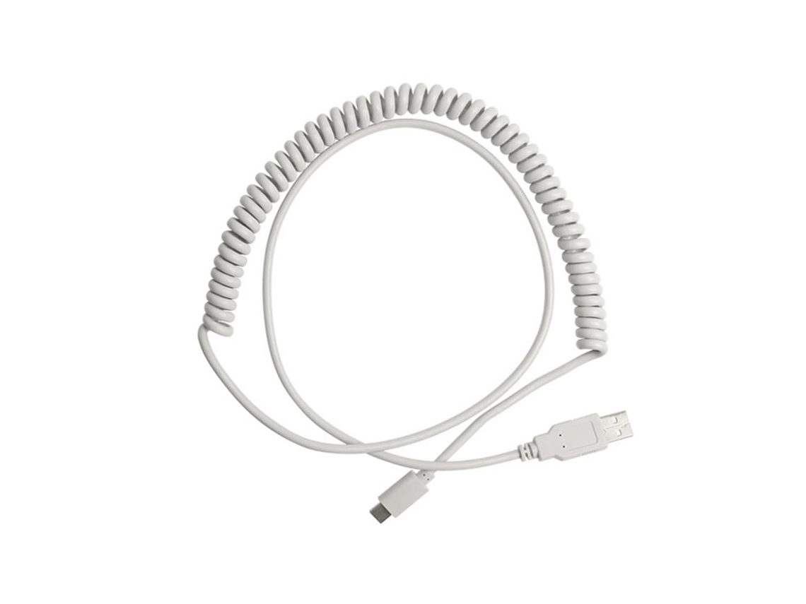 Cabo Usb Espiral Tipo C Para Teclado Mecânico, Com Estrutura Flexível