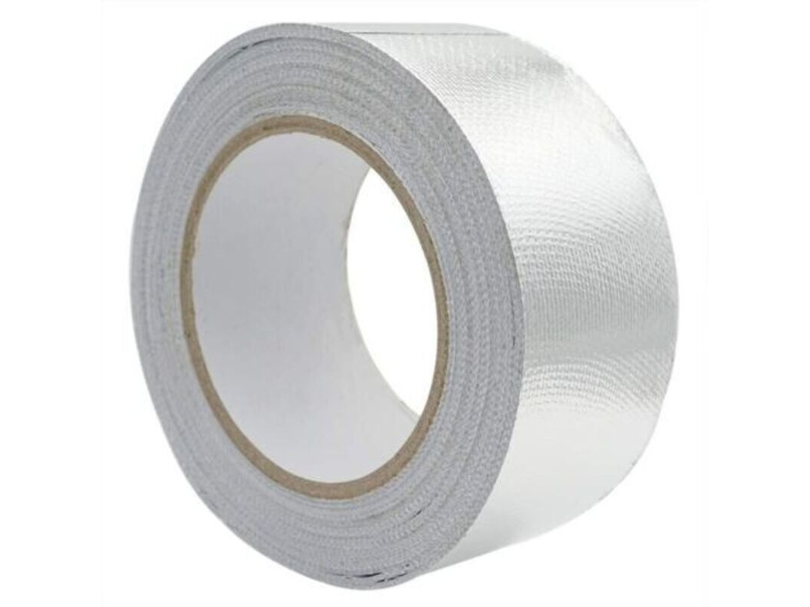 Fita De Alumínio, 48 Mm X 10 M, De Vedação Reforçada Com Malha De Fibra De Vidro Para Ventilação, Resistente A Temperaturas De -30 A 120 °c