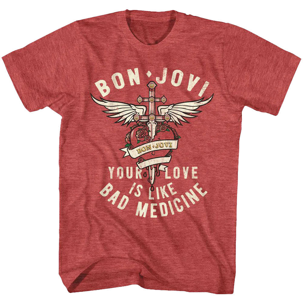 Bon Jovi Your Love Is Like Bad Medicine T-shirt Unisex Rockinstone Size:s