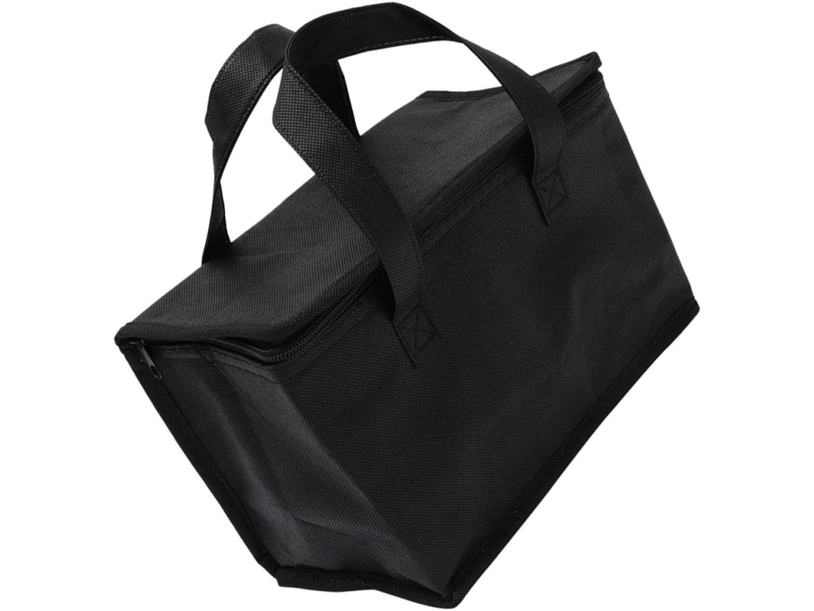 Bolsa Térmica Para Levar Bolos Com Zíper E Alumínio Preto