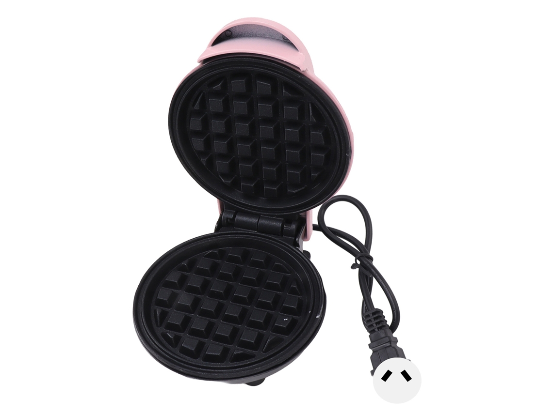 Fabricante de waffles mini antiaderente redondo multipropósito máquina de café da manhã 220v rosa