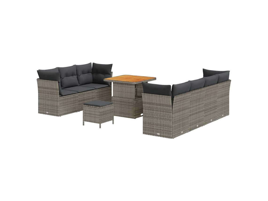 Maison Exclusive - Conjunto De Sofá De Jardim Com Almofada 10 Pcs Cinzeto Vime Pe