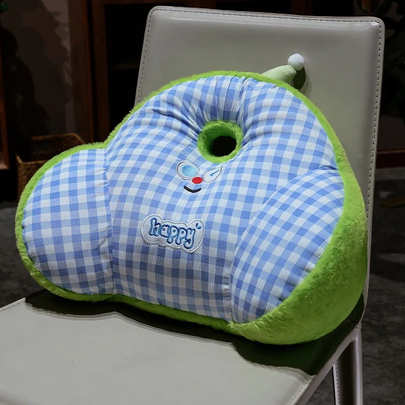 Almofada Xadrez para Adultos com Estampa de Coelho, Almofada Fofa MDUG (verde e Azul, 40 Cm)