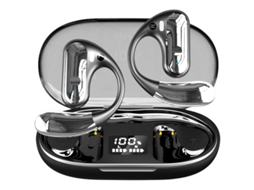 (preto) Fones De Ouvido Abertos Com Microfone, Visor Led E Carregamento Rápido Usb-c.