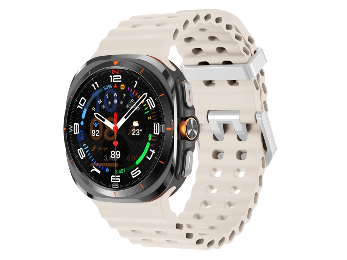 Pulseira Marine Para Samsung Galaxy Watch Ultra 2/1 47mm (2026/2025/2024), Silicone, Desportiva Starlight Hexinyigjly
