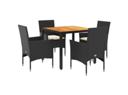 Garden Dining Set, Garden Dining Sets Vidaxl Preto Rattan / Vime (90 X 90 X 75 Cm)