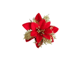 Flor de Natal decorativa artificial, com acabamento dourado ou prateado, para decoração LAXISCREED