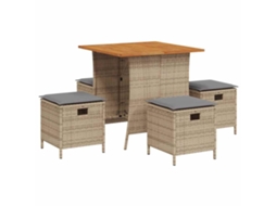 Garden Dining Set, Garden Dining Sets Vidaxl Bege Rattan / Vime (n/a)