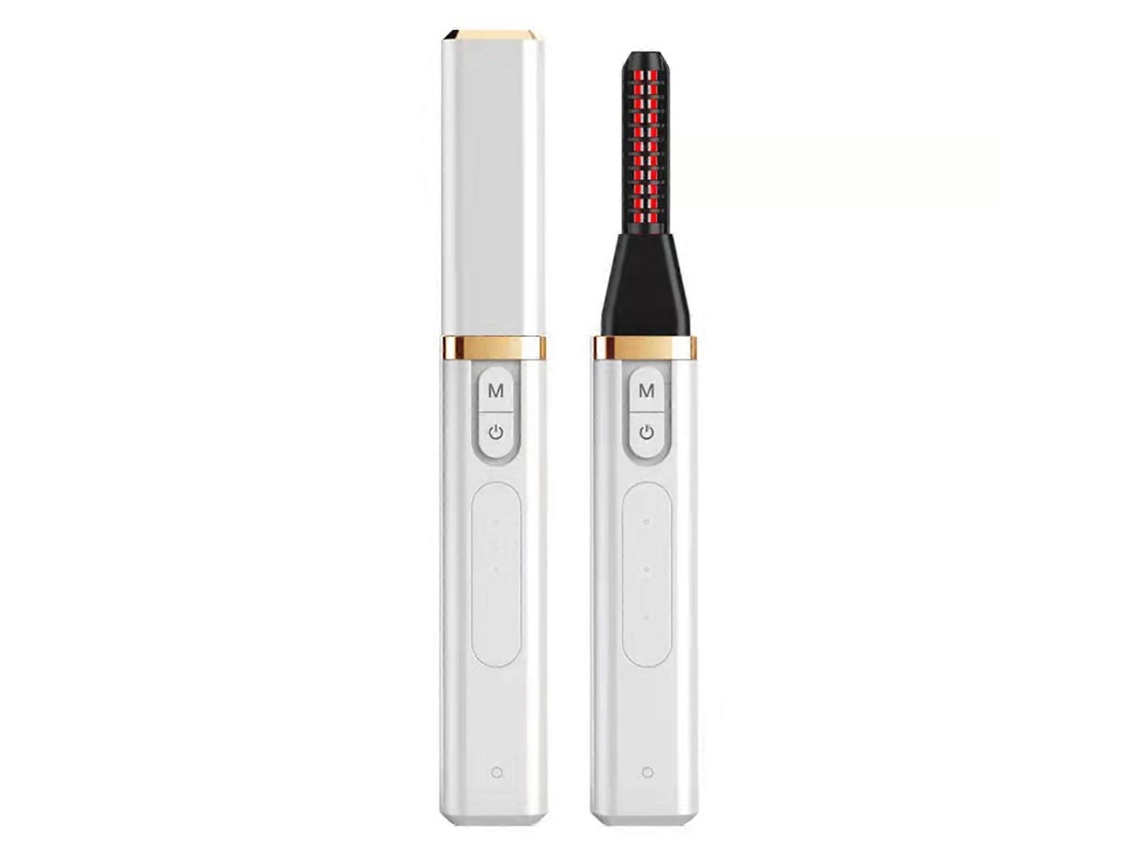 Modelador De Cílios Elétrico Aquecido, Recarregável Via Usb, Com Pente Para Cachos Duradouros, Branco Everley891