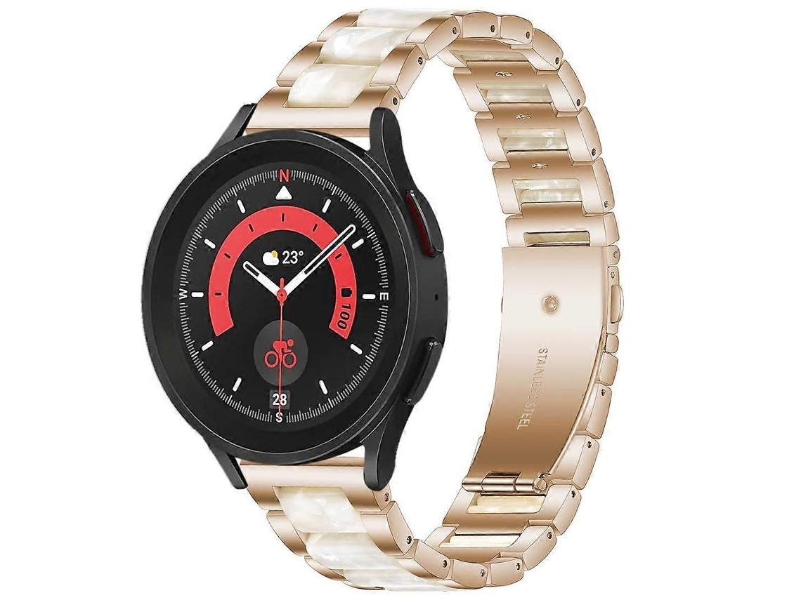 Pulseira De Metal Resinado Intercalada Para Galaxy Watch 5 Pro 45mm