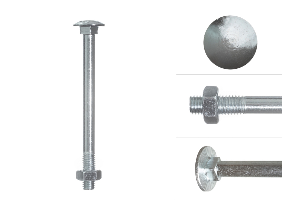 Parafuso Cabeça Redonda Galvanizado M10 X 120 Mm 50 Peças WOVAR