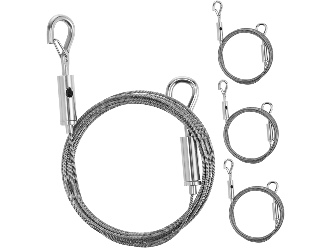 Balacoo Conjunto De 4 Peças Corda Aço Inoxidável Ajustável Para Pendurar Quadros, Cabo De Metal Para Fixação Em Paredes