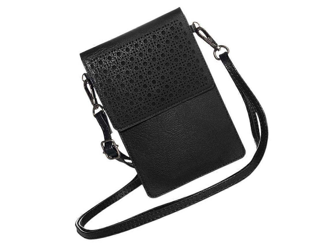 Bolsa Para Celular, Retangular, Preta, Compatível Com Caminhadas--
