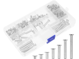 Conjunto Callaron Com 80 Fusos De Aço Inoxidável M5, 5 Tamanhos Variados 8 12 18 25 35 45mm, Fusos