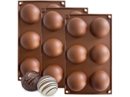 Peças Molde Redondo Em Silicone Molde 3d Para Chocolates, Doces, Velas E Sabonetes