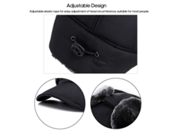 Gorra de inverno com máscara removível, quente, antivento, para homem e mulher