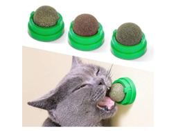 2026 3 Bolas de Catnip Comestíveis para Gatos, Brinquedos Mastigáveis Saudáveis, Limpeza Dental, Rotativos e Adesivos