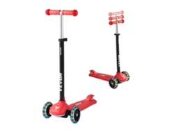 Patinete Infantil Quadro Alumínio Vermelho 3 Rodas 520 X 250 X 800 Mm Vevor
