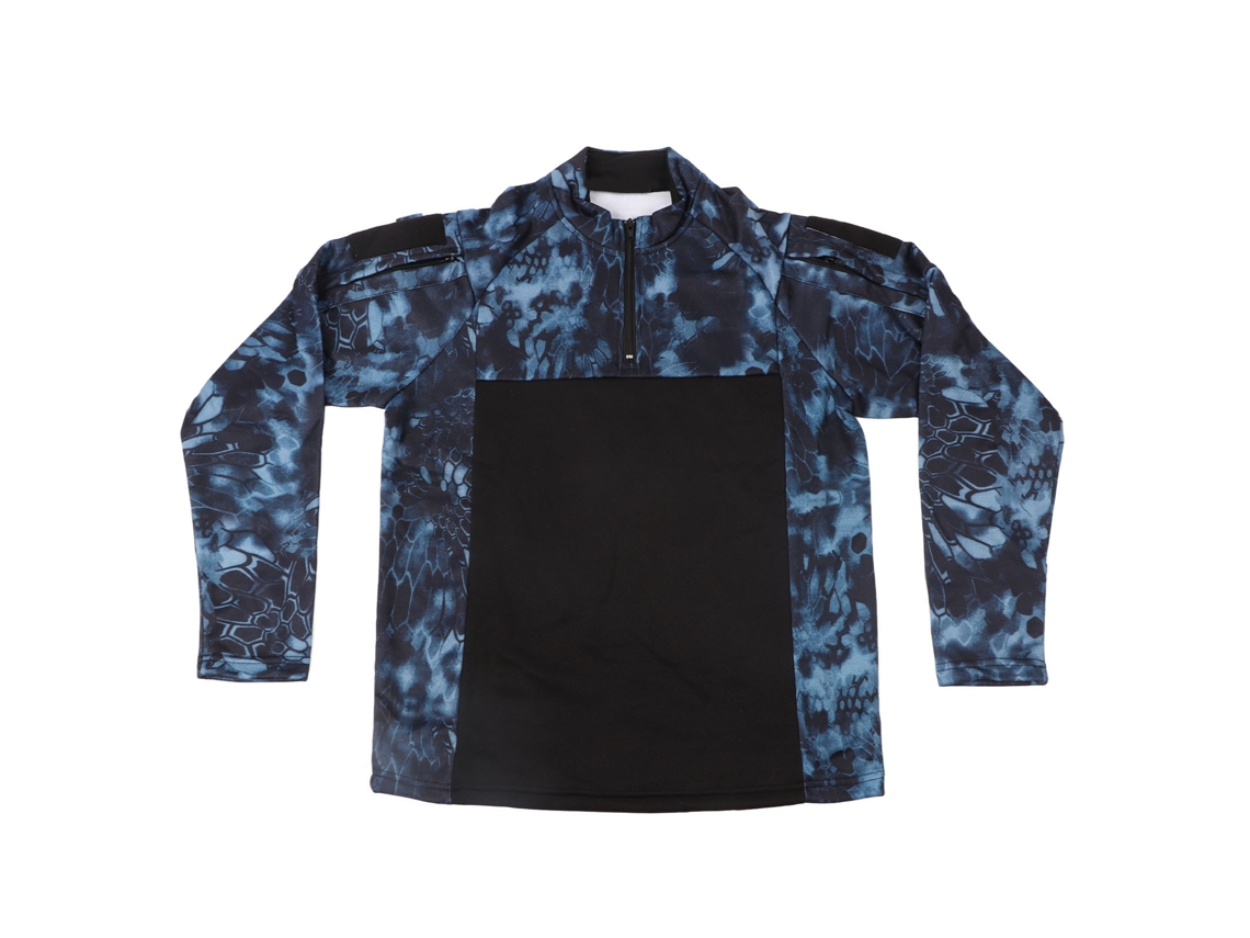 Camiseta De Manga Longa Para Homem Camuflagem Gola De Tartaruga Esportiva Para Corrida, Trekking, Montanhismo Preta