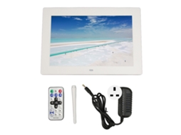 marco Fotográfico Digital 10 Polegadas Ips Hd 1280x800 com Controle Remoto Branco Plug Uk