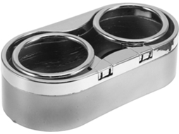 Porta-copos Veicular Em Plástico Abs Prateado Com Design De Furo Duplo.