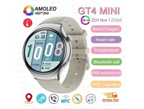 Smartwatch Timovo® Relógio Inteligente Feminino Rastreador Gps 1.27 Polegadas Tela Amoled Chamada Bluetooth À Prova D Água Cinza