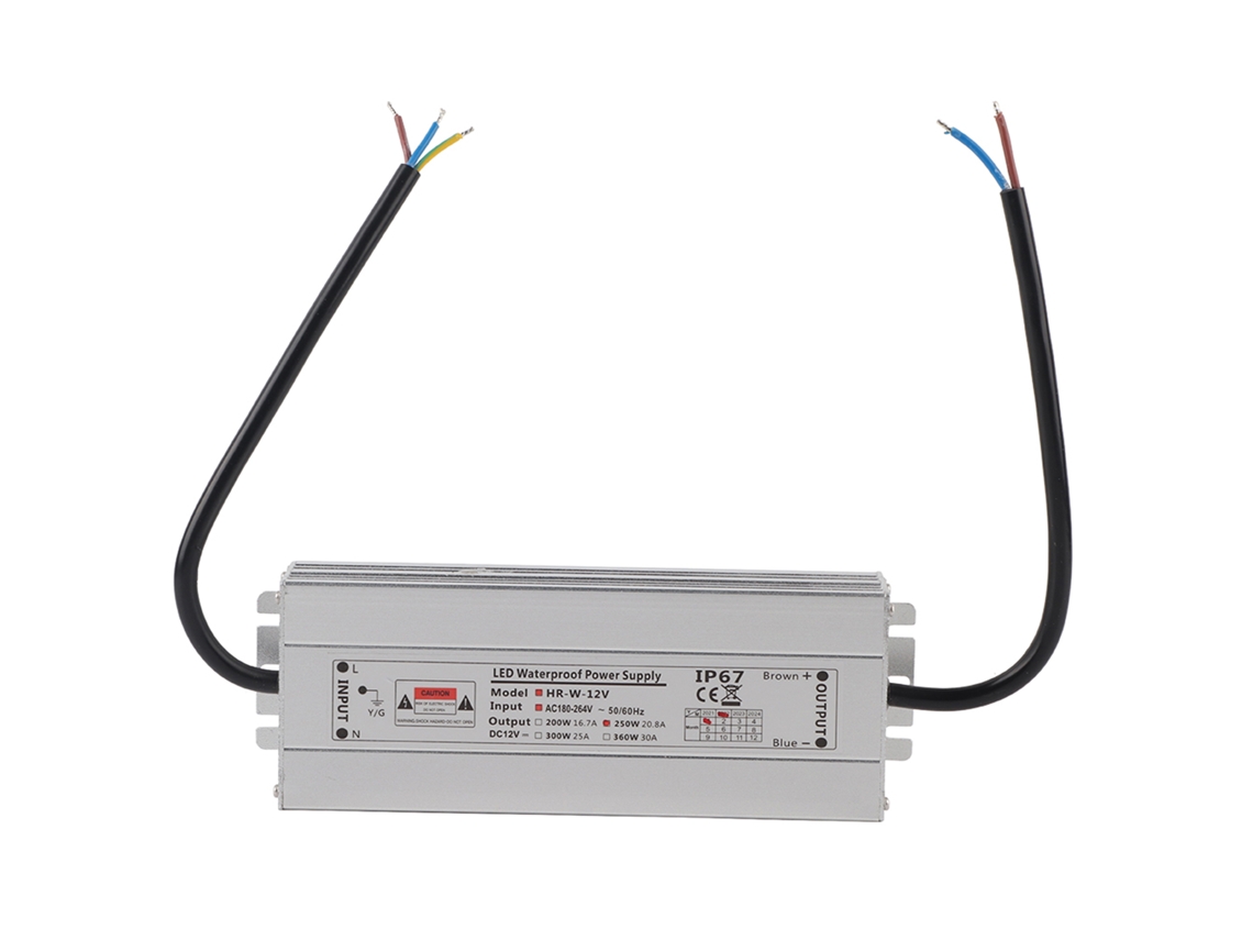 Fonte de Alimentação Led 250w Ip67 Impermeável Driver 12v 20.8a