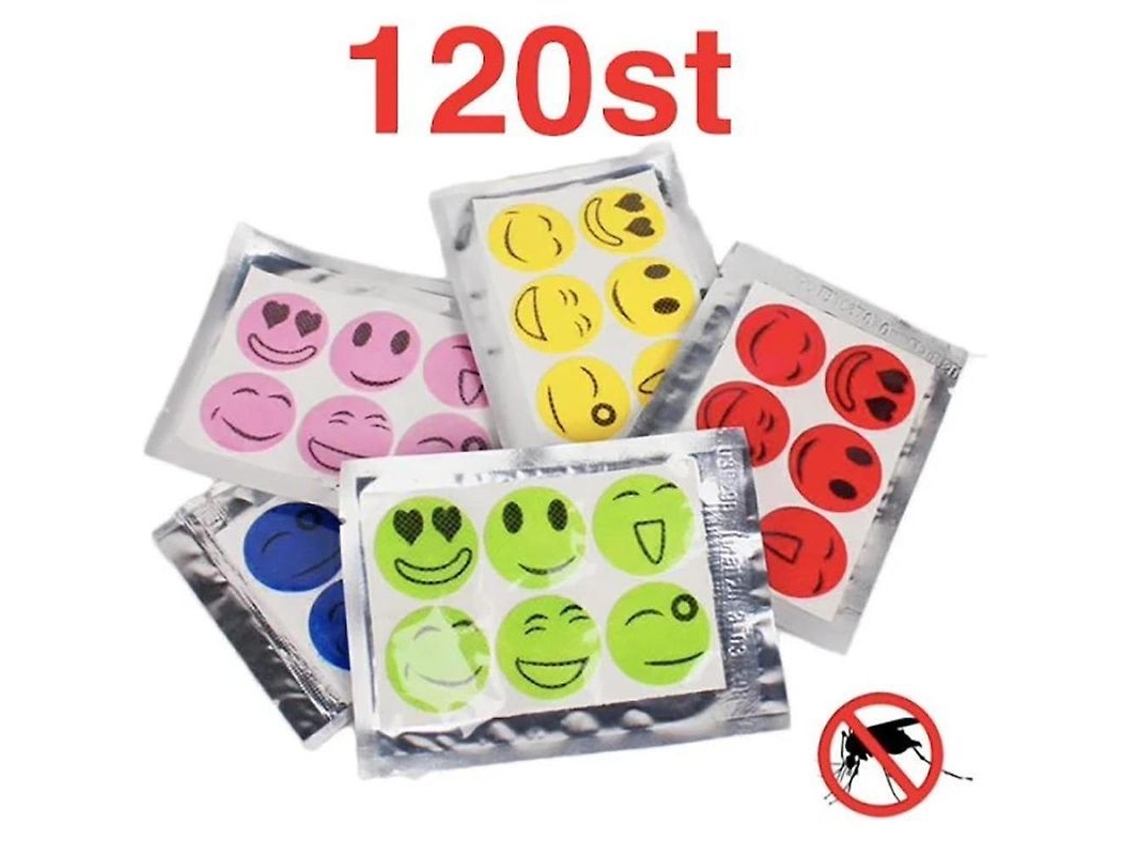 Pegatinas repelentes de mosquitos Fasst 120pcs multicolor para roupa e bolsas, proteção até 12h