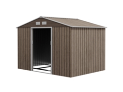 Galpão de Jardim 4,9 m² 277x195x192 cm S/MARCA com 2 portas deslizantes, telhado inclinado e efeito madeira