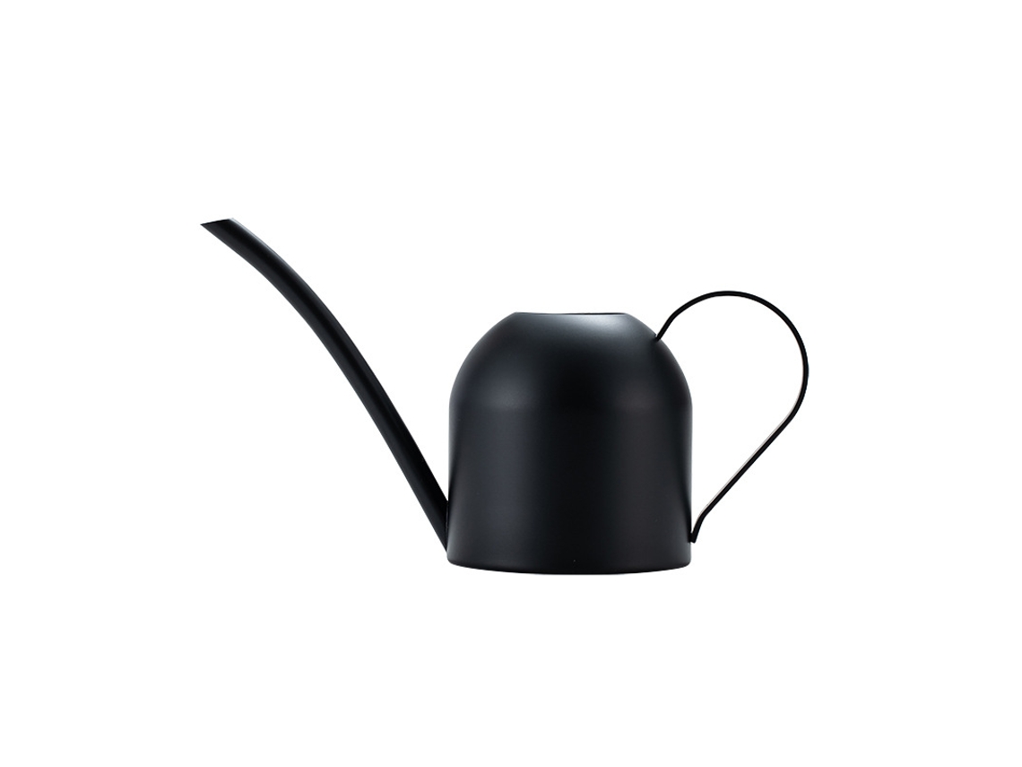 Regador jardim pequeno aço inox preto, bico longo 500ml AQUAFORGE | AQUAFORGE