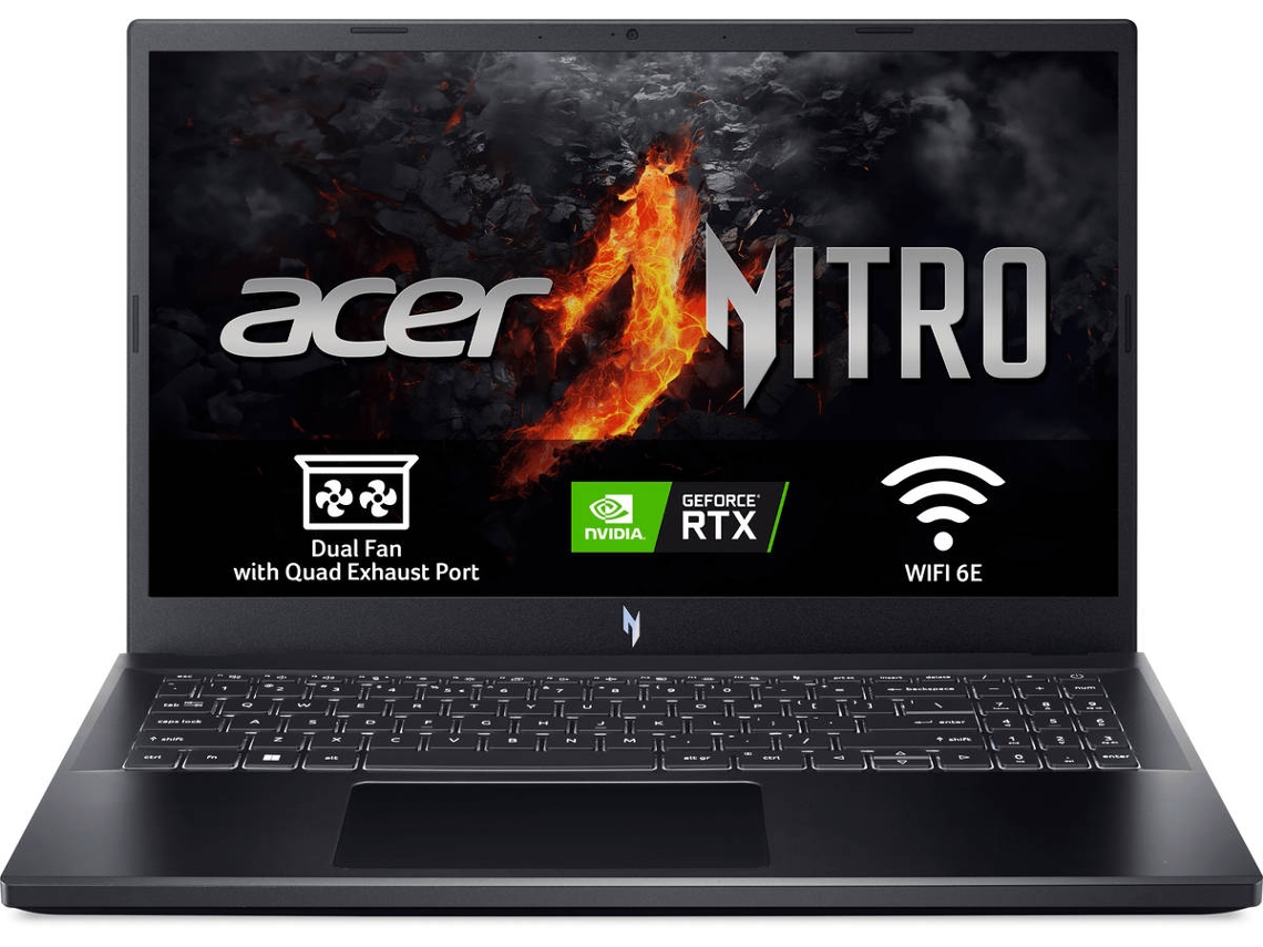 Portátil Gaming ACER Nitro V 15 ANV15-51 (Intel Core i7-13620H - NVIDIA GeForce RTX 4050 - RAM: 16 GB - 1024GB PCIe NVMe SSD - 15.6'')